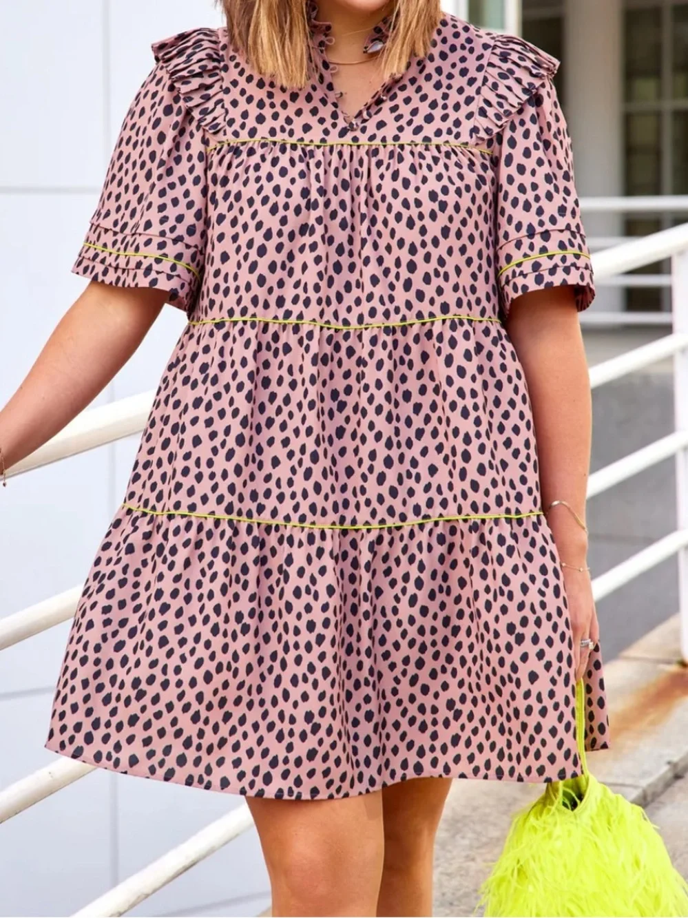 Crosby Dress with Black Spot Print - Picture 7 of 7